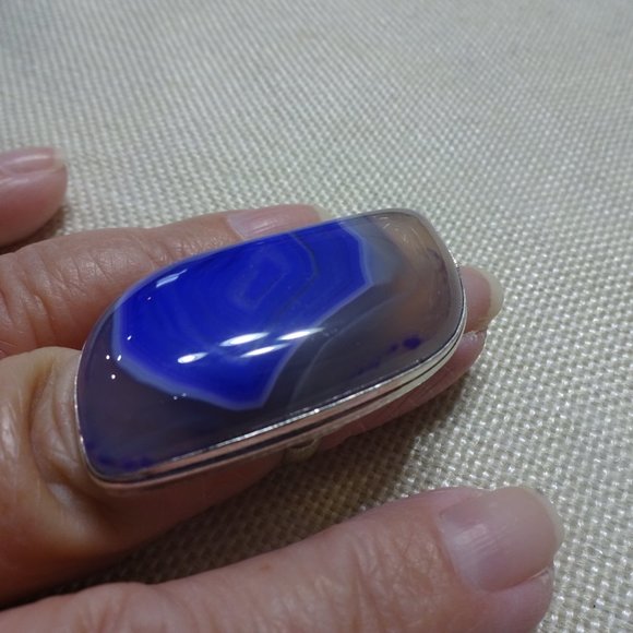 Gorgeous "PURPLE BOTSWANA AGATE" Handmade Sterling Ring Size 6.5 #273B - Picture 2 of 3